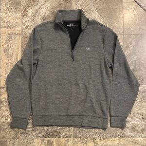 Vineyard Vines Men's Gray Quarter-Zip Sweater